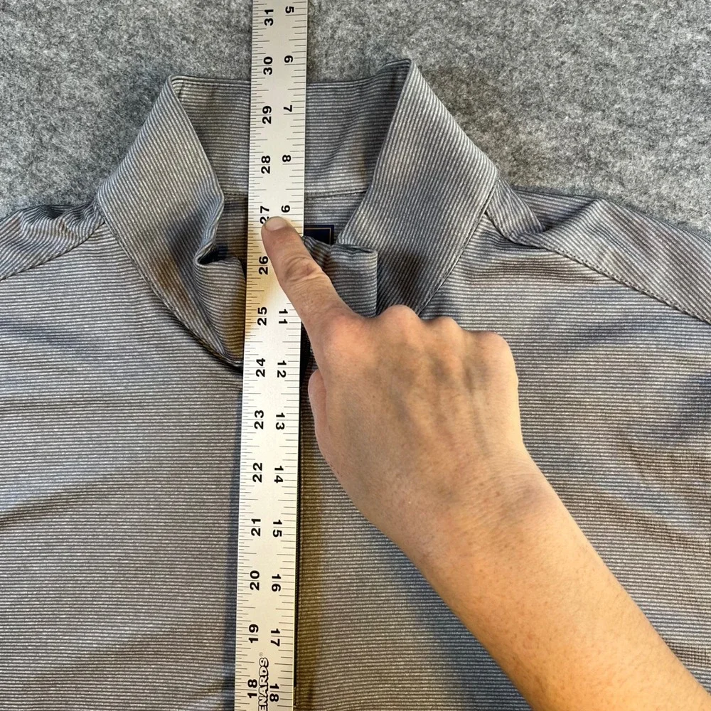 Tourney Mens 1/4 Zip Pullover Grey Stripe Golf Activewear Medium WR Logo - Picture 4 of 5